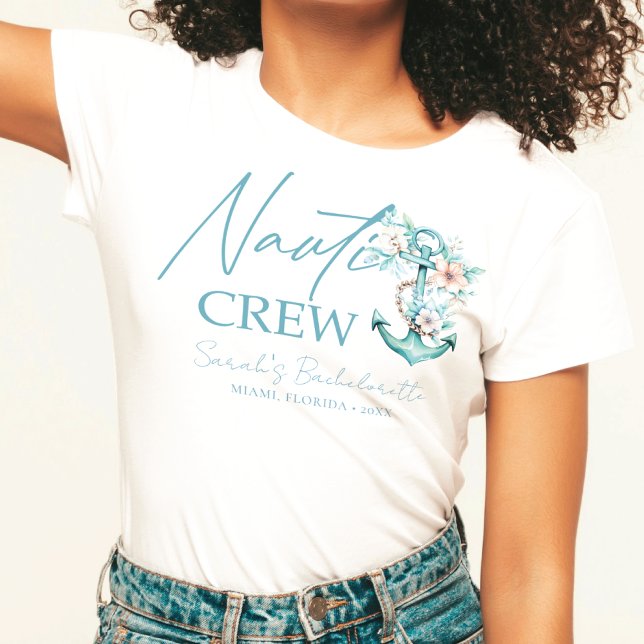 Camiseta Cruise Bachelorette Personalizada Nauti Crew (Subido por el creador)
