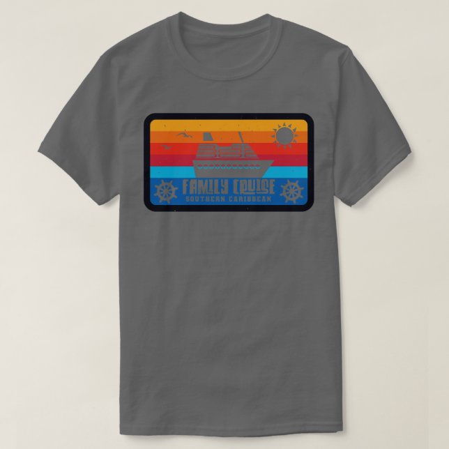 Camiseta Cruise familiar Southern Caribbean Vintage Retro S (Diseño del anverso)