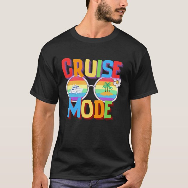 Camiseta Cruise Mode Humor  Vacation Summer Sand Beach Boat (Anverso)