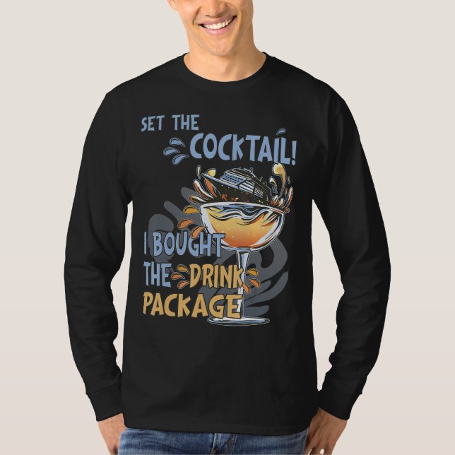 Camiseta Cruise Ship Drink Package Funny Bar Apparel, Cruis (Anverso)