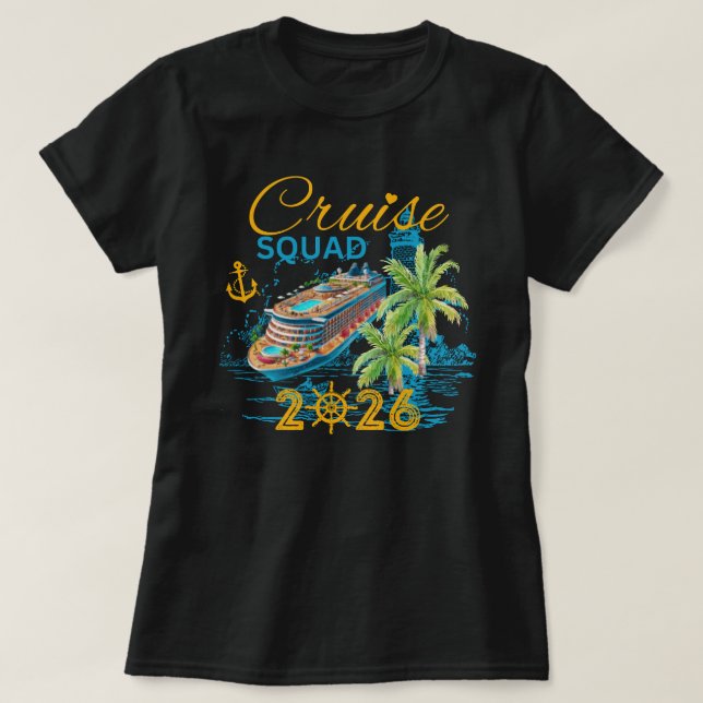 Camiseta Cruise Squad 2026 Family Vacation (Diseño del anverso)