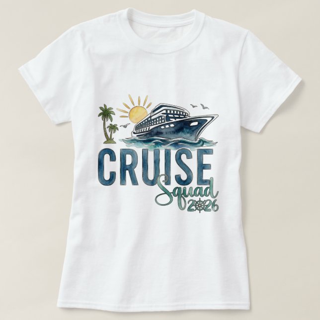 Camiseta Cruise Squad 2026 Shirt Vacation Tee (Diseño del anverso)