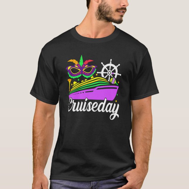 Camiseta Cruiseday Mardi Gras Celebrations Parade Boat Fat  (Anverso)