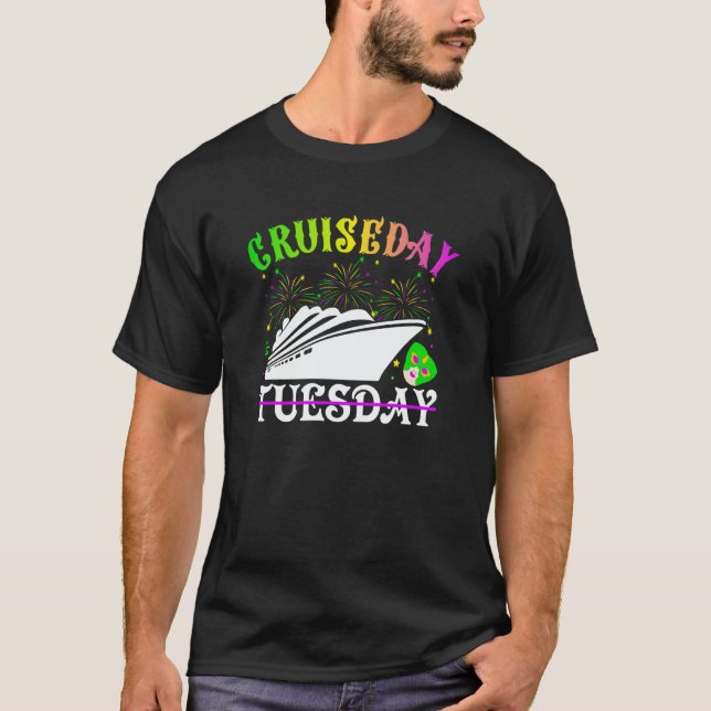 Camiseta Cruiseday Mardi Gras Celebrations Parade Boat Fat  (Anverso)