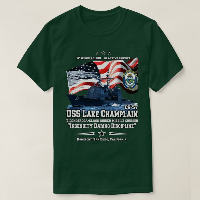 Camiseta Cruiser CG57 de USS Lake Champlain (Diseño del anverso)