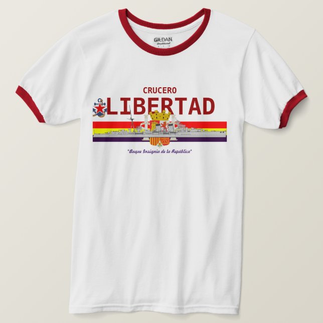 Camiseta Cruiser de la República Española "LIBERTAD" (Anverso del diseño)