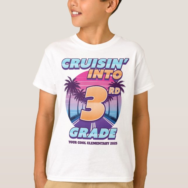 Camiseta Cruisin’ Back to School 3rd Grade (Anverso)