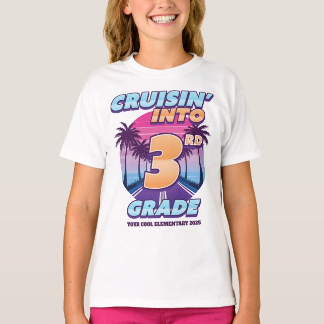 Camiseta Cruisin’ Back to School 3rd Grade Girl's (Anverso)