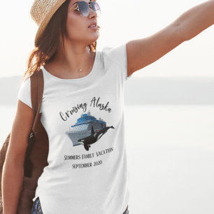 Camiseta Cruising Alaska Ship Orca Viaje Familiar Personali