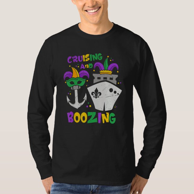 Camiseta Cruising And Boozing Mardi Gras Cruise 2023 Outfit (Anverso)