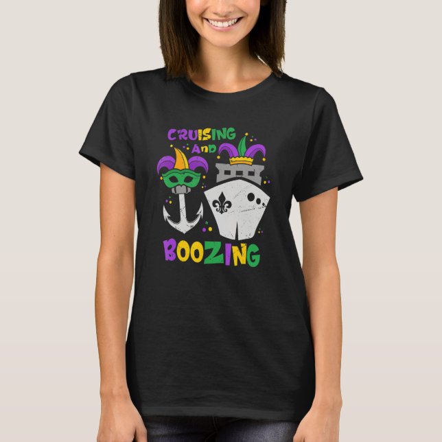 Camiseta Cruising And Boozing Mardi Gras Cruise 2023 Outfit (Anverso)