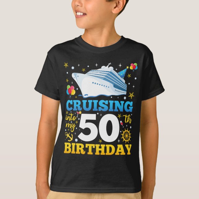 Camiseta Cruising In My 50 Birthday Party Boy (Anverso)
