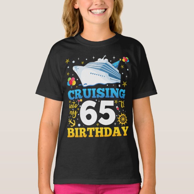 Camiseta Cruising In My 65 Birthday Party Chica (Anverso)