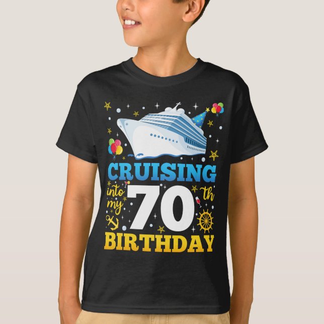 Camiseta Cruising In My 70 Birthday Party Boy (Anverso)