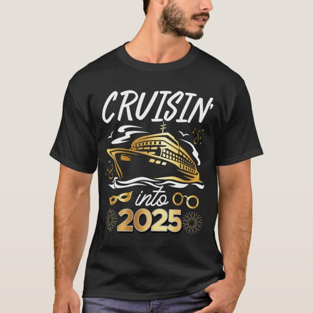 Camiseta Cruising Into 2025 New Years Eve Cruise Vacation M (Anverso)