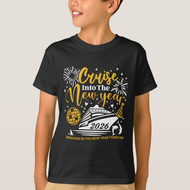 Camiseta Cruising Into 2026 New Year Matching Family Cruise (Anverso)
