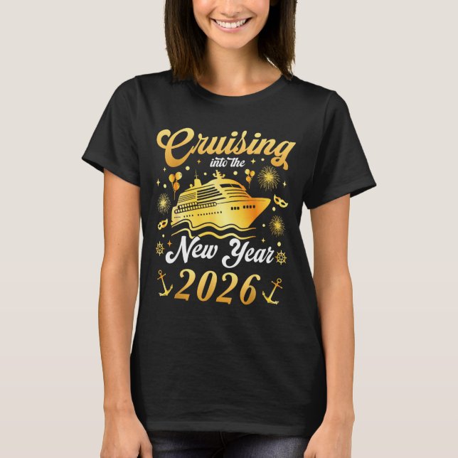 Camiseta Cruising Into 2026 New Years Eve Cruise Vacation M (Anverso)