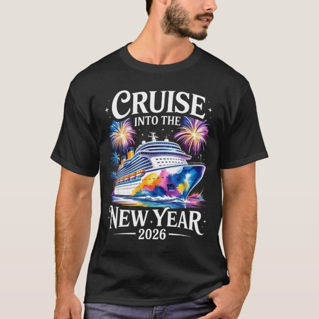 Camiseta Cruising Into 2026 New Years Family Matching Men W (Anverso)
