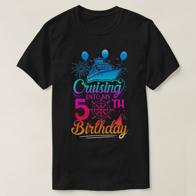Camiseta Cruising Into My 50th Birthday 50 Year Old Birthda (Diseño del anverso)