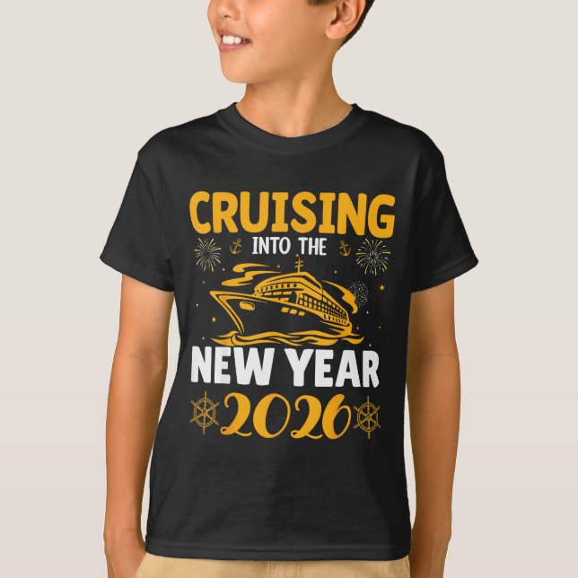 Camiseta Cruising Into New Year 2026 Family Cruise Matching (Anverso)