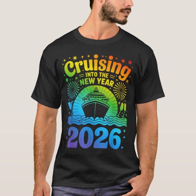 Camiseta Cruising Into New Year 2026 Lgbtq Pride Cruise Cel (Anverso)