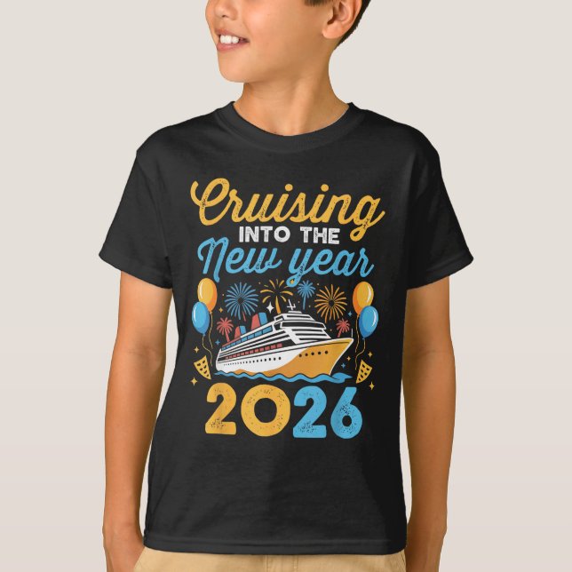 Camiseta Cruising Into The New Year 2026 Family Cruise Cele (Anverso)