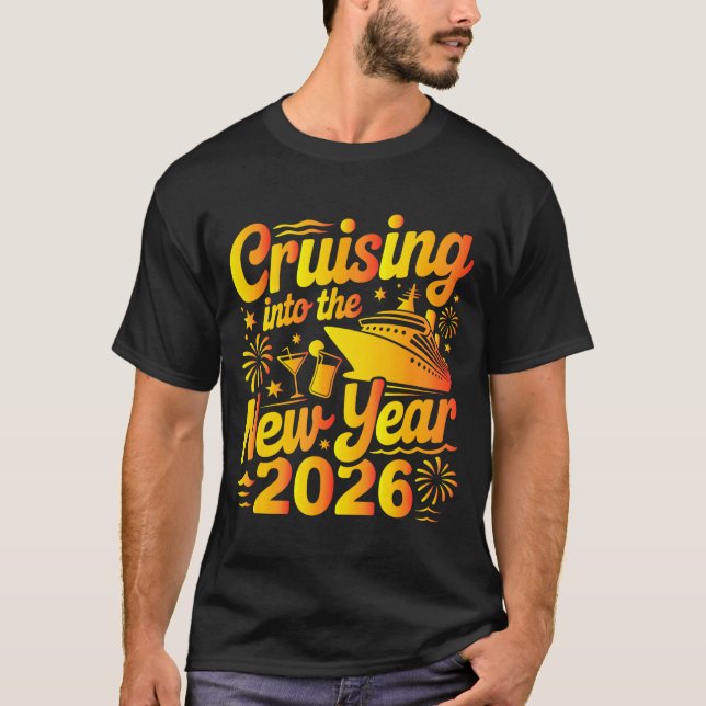 Camiseta Cruising Into The New Year 2026 Family Cruise Vaca (Anverso)