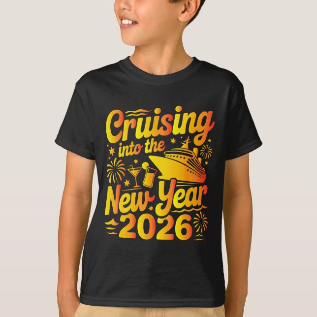 Camiseta Cruising Into The New Year 2026 Family Cruise Vaca (Anverso)