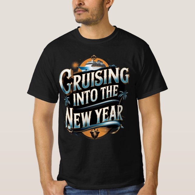 Camiseta Cruising Into The New Year Cruise Ship (Anverso)