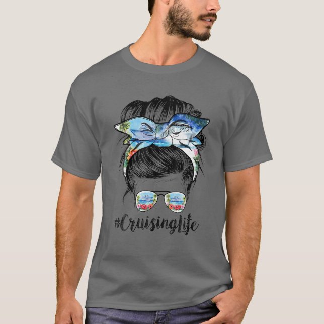Camiseta Cruising Life Cruise Messy Bun Hair Gafas de sol M (Anverso)