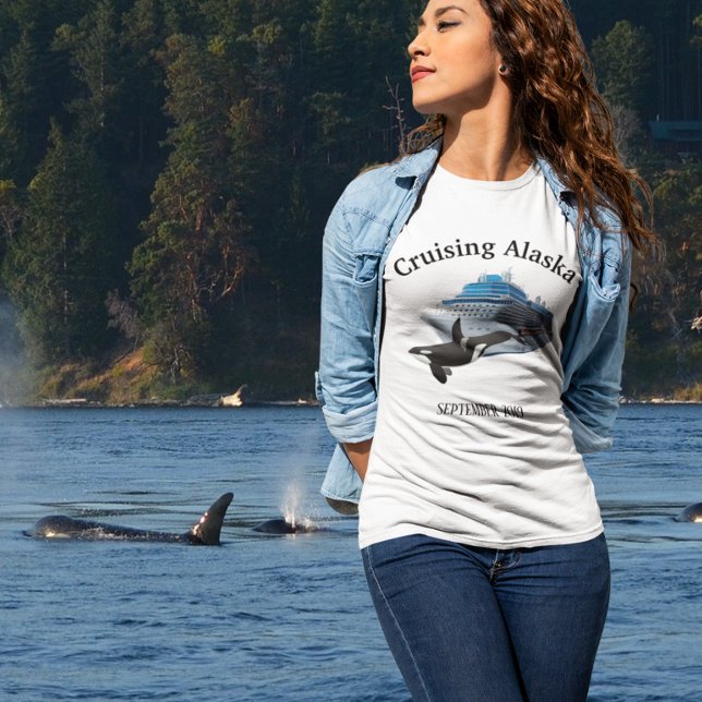 Camiseta Cruizando la ballena asesina de barcos Alaska Orca (Subido por el creador)