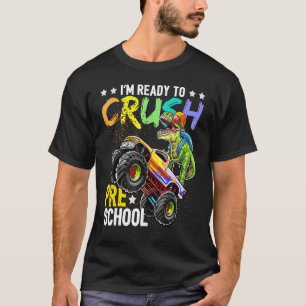 Camiseta Crujiente Camión De Monstruo De Dinosaurio Preesco