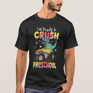 Camiseta Crujiente Camión De Monstruo De Dinosaurio Preesco