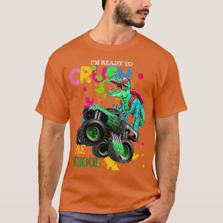 Camiseta Crujiente camión de monstruos de dinosaurios prees