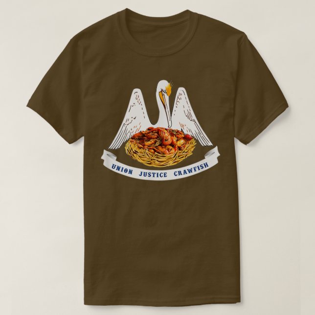 Camiseta Crujiente de cruz Louisiana Bandera Película Unión (Diseño del anverso)