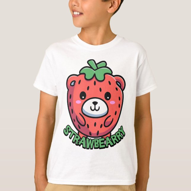 Camiseta ¡Crujiente! Personalizado Cute Strawberry Bear Pun (Anverso)
