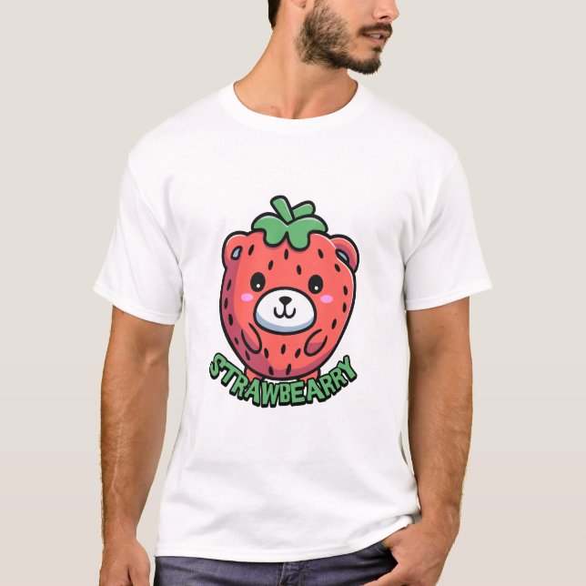 Camiseta ¡Crujiente! Personalizado Cute Strawberry Bear Pun (Anverso)