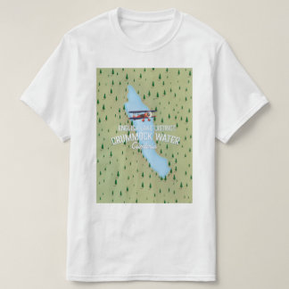 Camiseta Crummock Water, cartel de viaje del mapa del distr