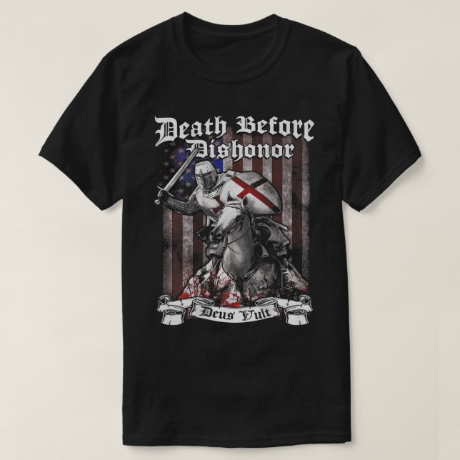 Camiseta Crusader Caballero Templario Guerrero De Dios Que  (Diseño del anverso)