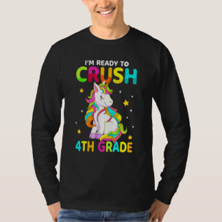 Camiseta Crush 4th Grade Dabbing Unicorn Back To School Gir