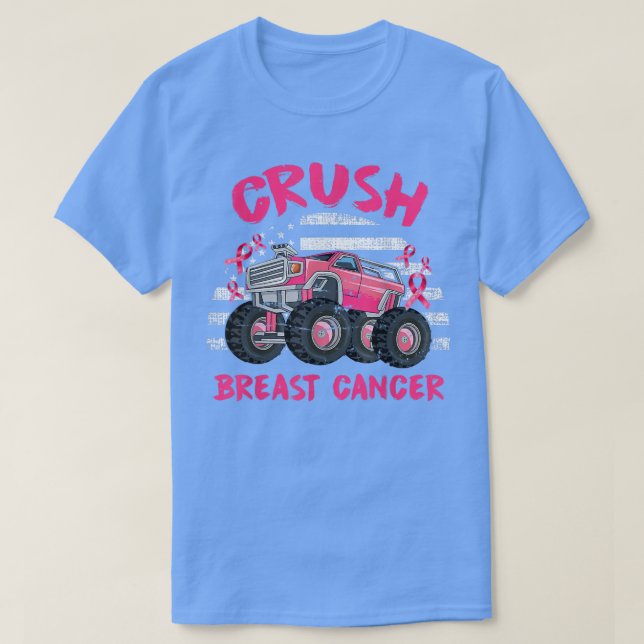 Camiseta Crush Breast Cancer Truck Pink Ribbon Breast Cance (Diseño del anverso)