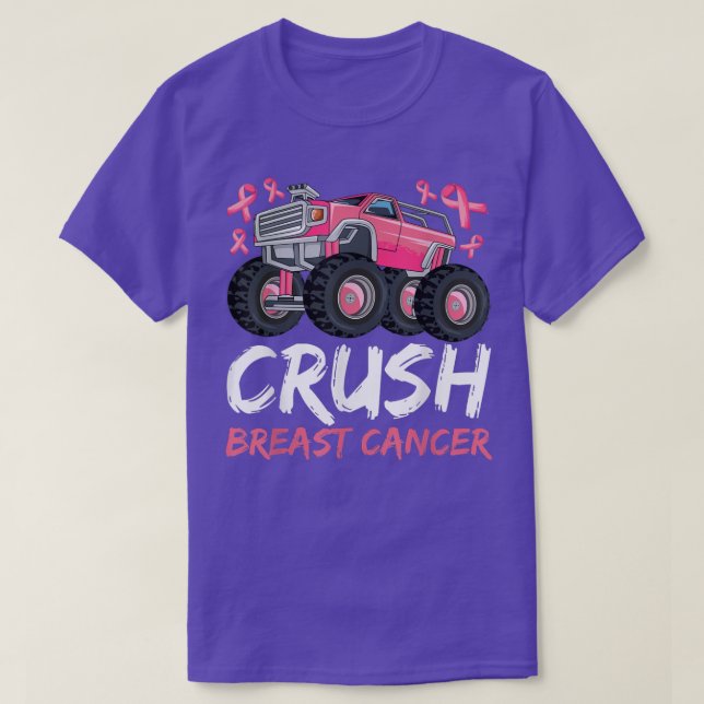 Camiseta Crush Breast Cancer Truck Pink Ribbon Breast Cance (Diseño del anverso)