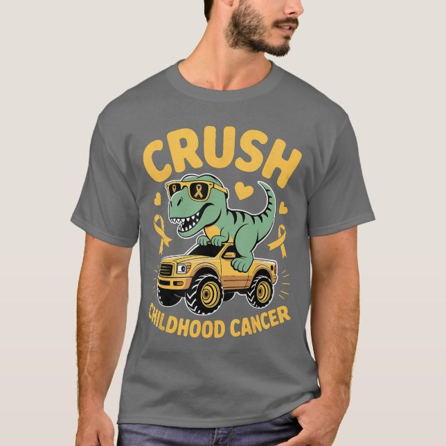 Camiseta Crush Childhood Cancer Gold Ribbon Kids Boys Girls (Anverso)