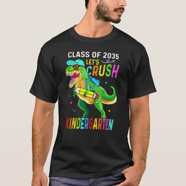 Camiseta Crush Kindergarten Class 2035 Back To School Dinos (Anverso)