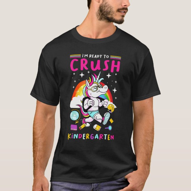 Camiseta Crush Kindergarten Dabbing Para Un Colegio Común (Anverso)