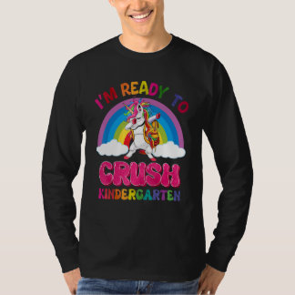 Camiseta Crush Kindergarten Dabbing Unicorn Back to School 