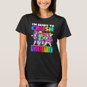 Camiseta Crush Kindergarten Dabbing Unicorn De Vuelta A La 