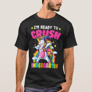 Camiseta Crush Kindergarten Dabbing Unicorn De Vuelta A La 