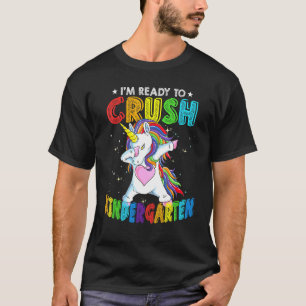 Camiseta Crush Kindergarten Dabbing Unicorn De Vuelta A La 