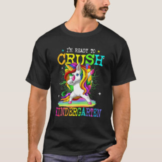 Camiseta Crush Kindergarten Dabbing Unicorn De Vuelta A La 